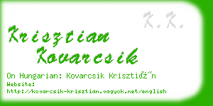 krisztian kovarcsik business card